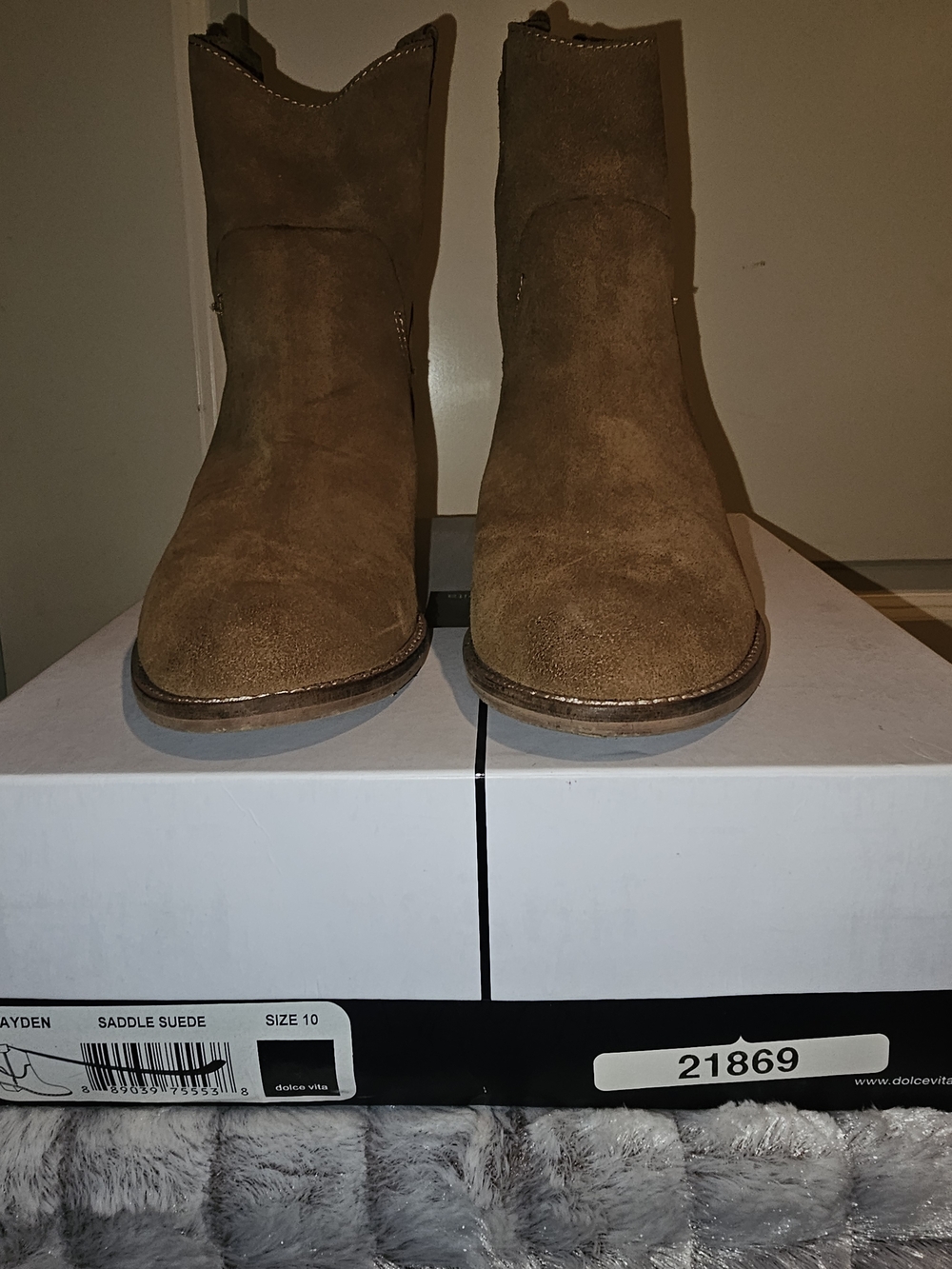 Dolce Vita Saddle Suede Ankle Boots - Saddle Brown